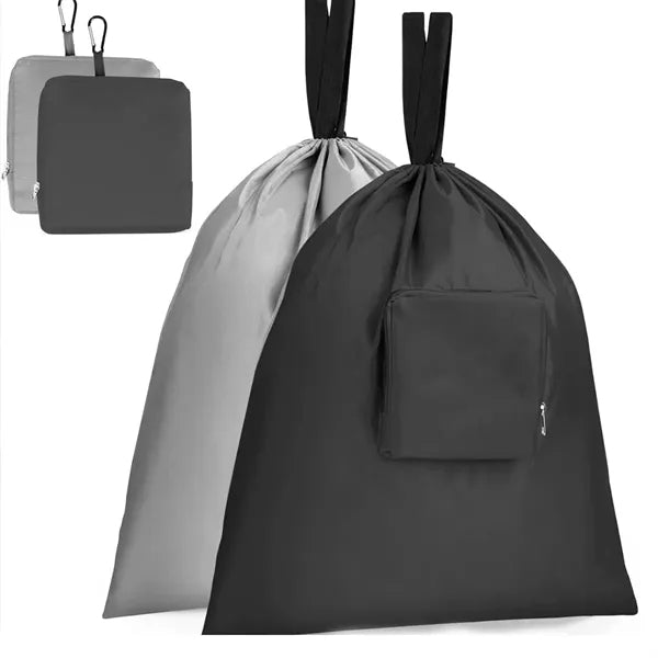 Foldable Travel Laundry Bag with Carabiner Clip