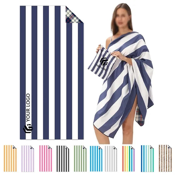 Large Quick Dry Soft Stripe Travel Camping Pool Beach Towel