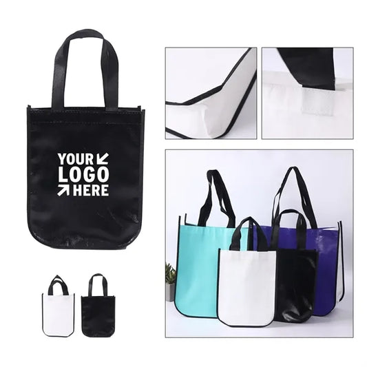 Laminated Non-Woven Tote Bag w/ Rounded Corners for Shopping