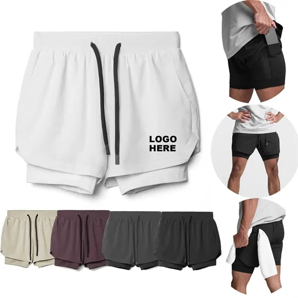 Muscle Men's 2 in 1 Quick-Dry Running Shorts