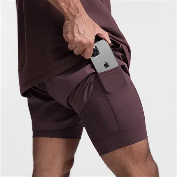 Muscle Men's 2 in 1 Quick-Dry Running Shorts