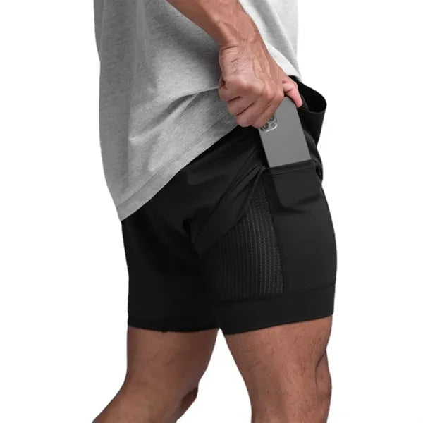 Muscle Men's 2 in 1 Quick-Dry Running Shorts