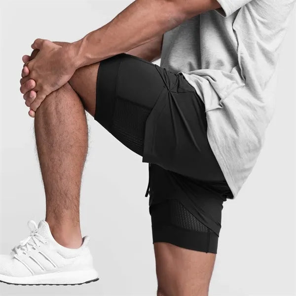 Muscle Men's 2 in 1 Quick-Dry Running Shorts