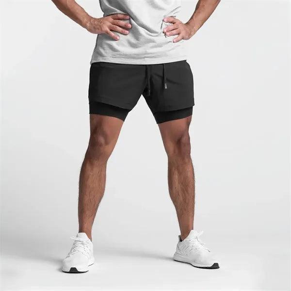 Muscle Men's 2 in 1 Quick-Dry Running Shorts