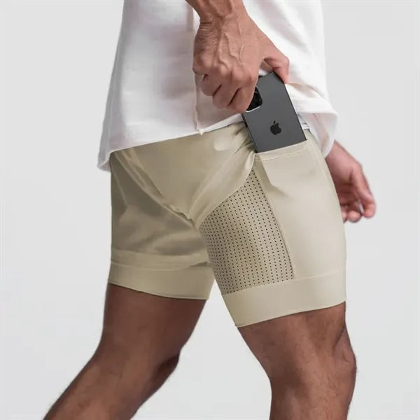 Muscle Men's 2 in 1 Quick-Dry Running Shorts
