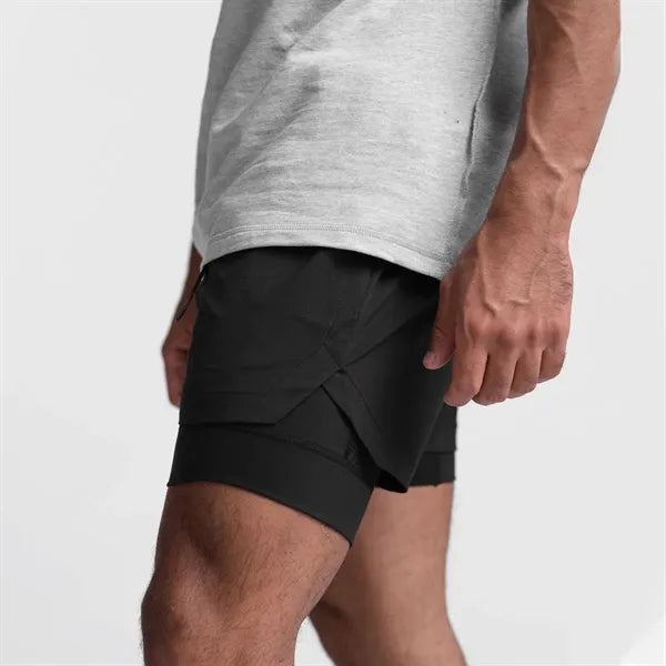 Muscle Men's 2 in 1 Quick-Dry Running Shorts