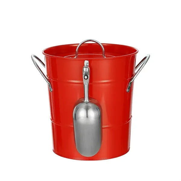 Insulated Metal Ice Bucket with Scoop