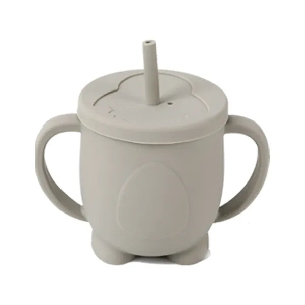 Baby Training Cup-Dual-Handle Silicone Cup With Lid