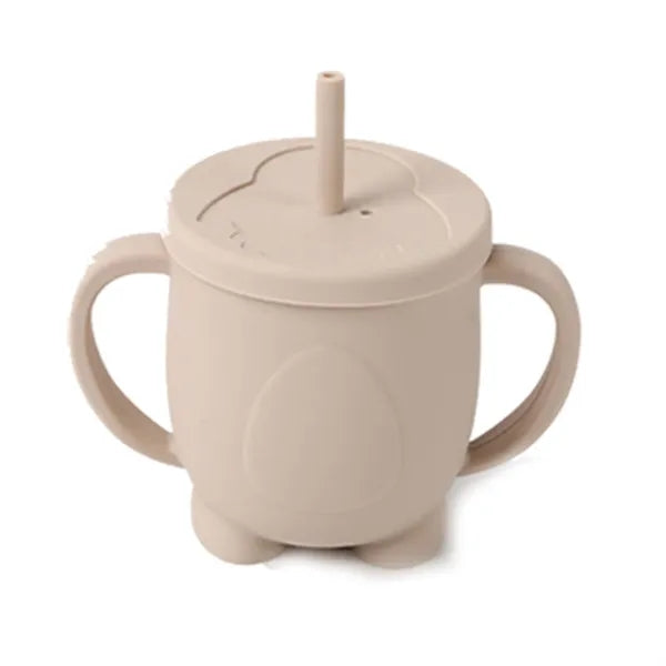 Baby Training Cup-Dual-Handle Silicone Cup With Lid