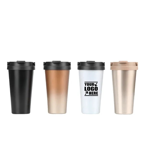 17 Oz Double Wall Stainless Steel Coffee Cup w Grip
