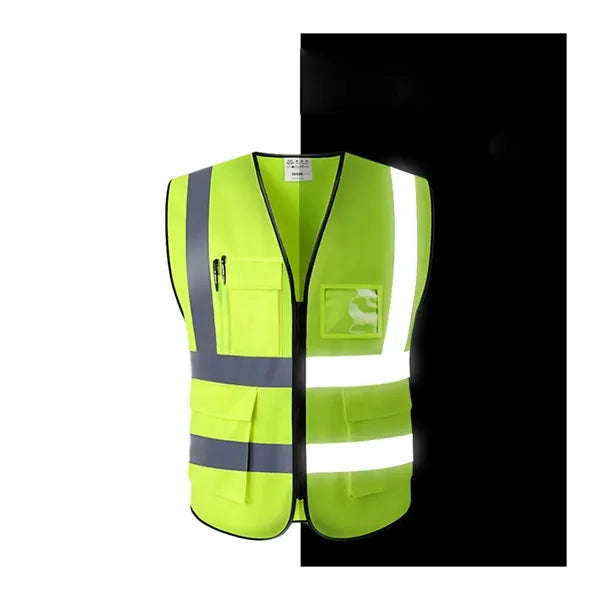 Reflective Safety Vest With 5 Pockets For High Visibility
