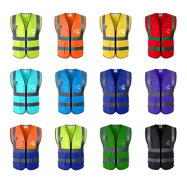 Reflective Safety Vest With 5 Pockets For High Visibility