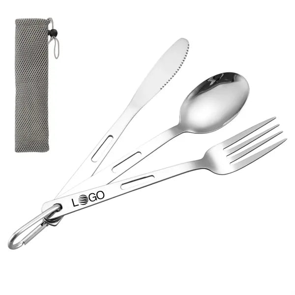 3 in1 Stainless Steel Camp Flatware Set