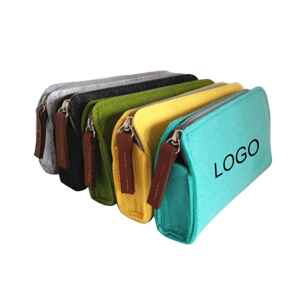 Wool Felt Simple Cosmetic Pen Pencil Bag Flat-stylish Case