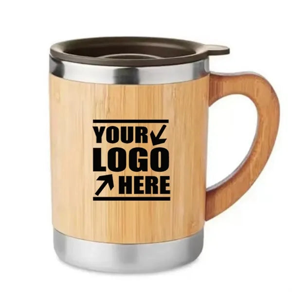 10 Oz Bamboo Sheel Stainless Steel Travel Cup