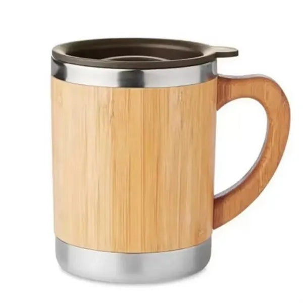 10 Oz Bamboo Sheel Stainless Steel Travel Cup