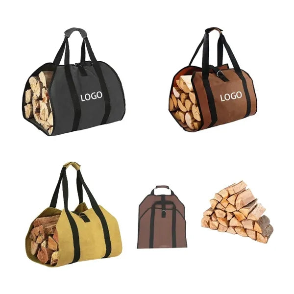 Outdoor firewood tote bag