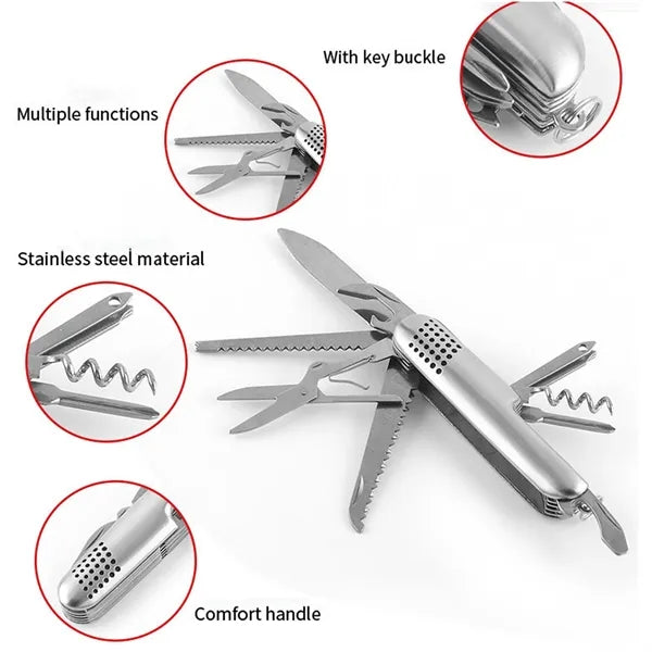 10-in-1 Stainless Steel Multitool Pocket Knife