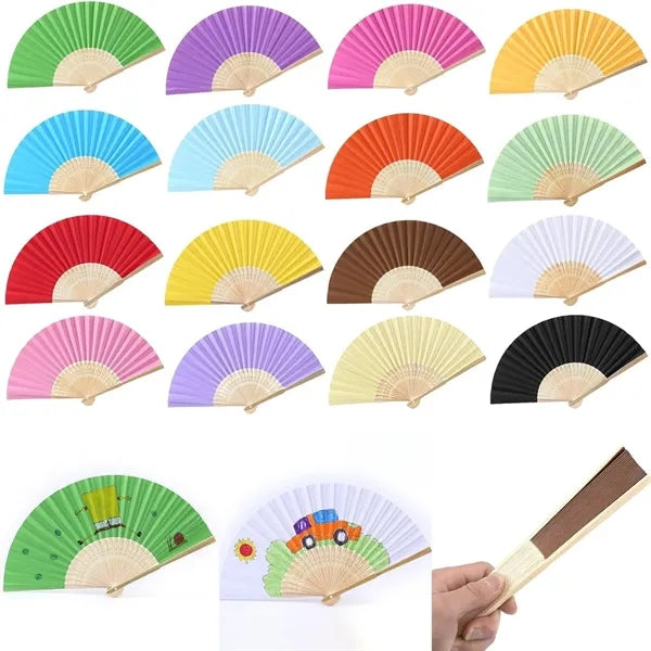Handheld Folding Paper Fan DIY Decoration