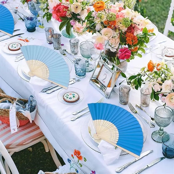 Handheld Folding Paper Fan DIY Decoration