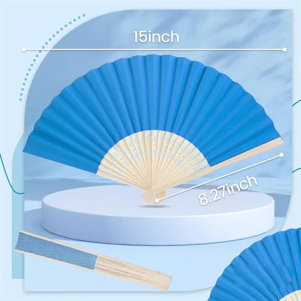 Handheld Folding Paper Fan DIY Decoration