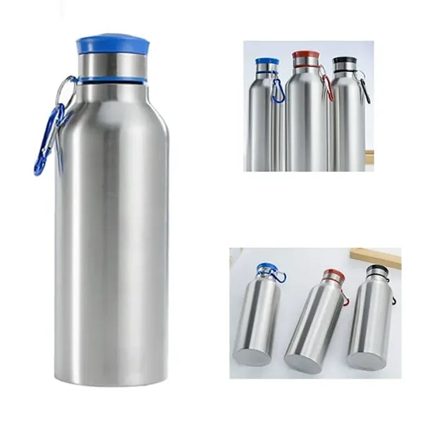 24 Oz Stainless Steel Sports Water Bottle With Carabiner