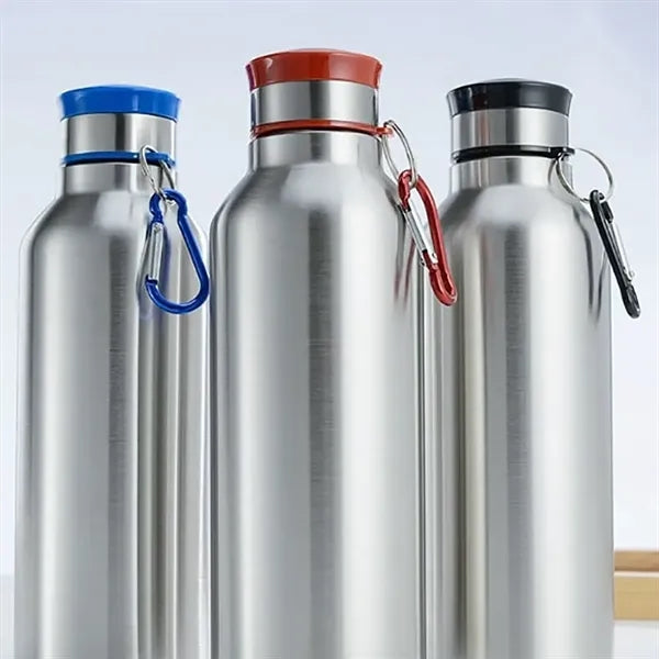 24 Oz Stainless Steel Sports Water Bottle With Carabiner