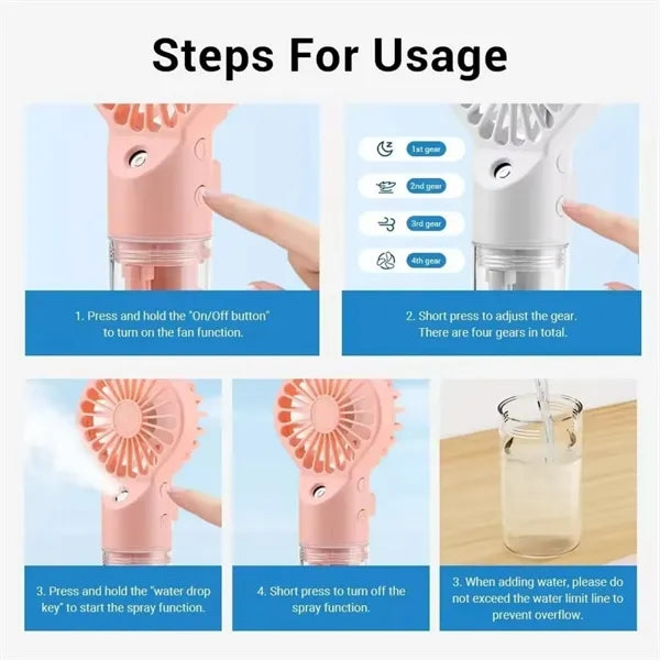 Rechargeable 2 in 1 Spray Fan