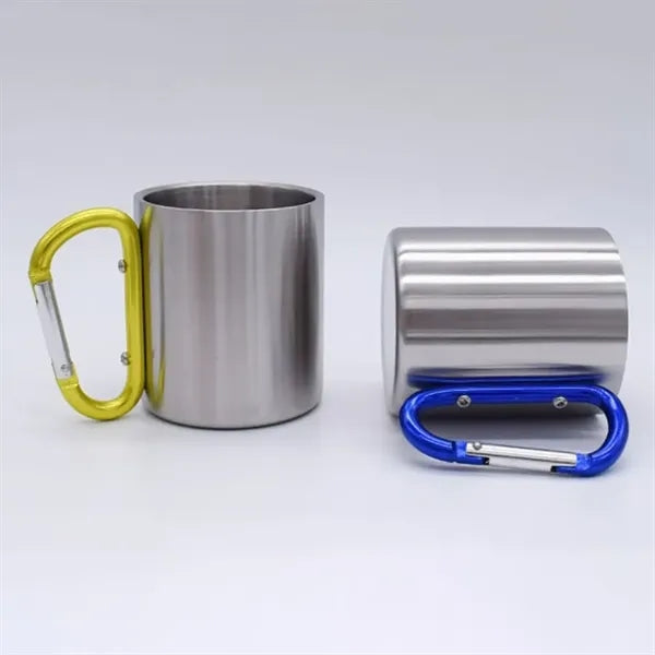 10 Oz Camping Carabiner Stainless Steel Cup