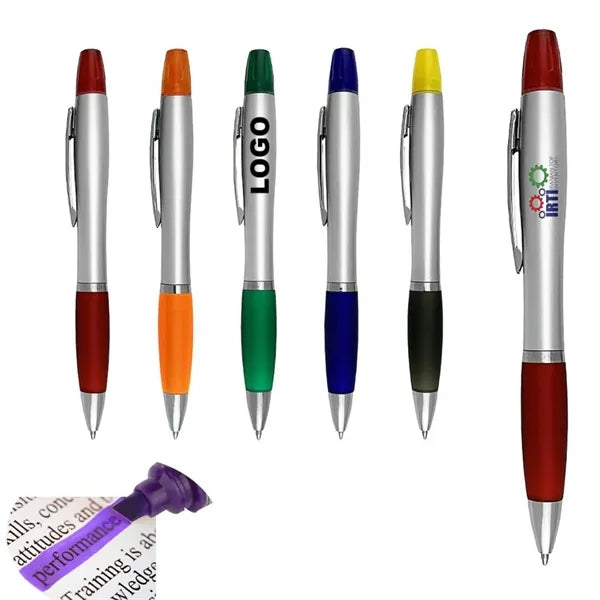 Highlighter with Ballpoint Pen Combo