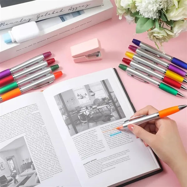 Highlighter with Ballpoint Pen Combo