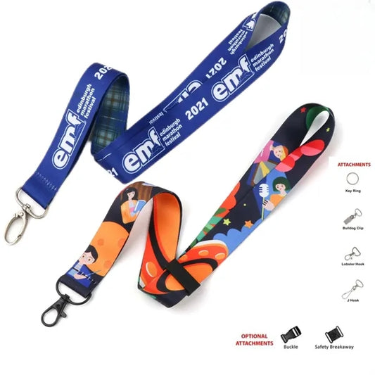 3/4" Full color Polyester Dye-sublimated Lanyard with Oval H