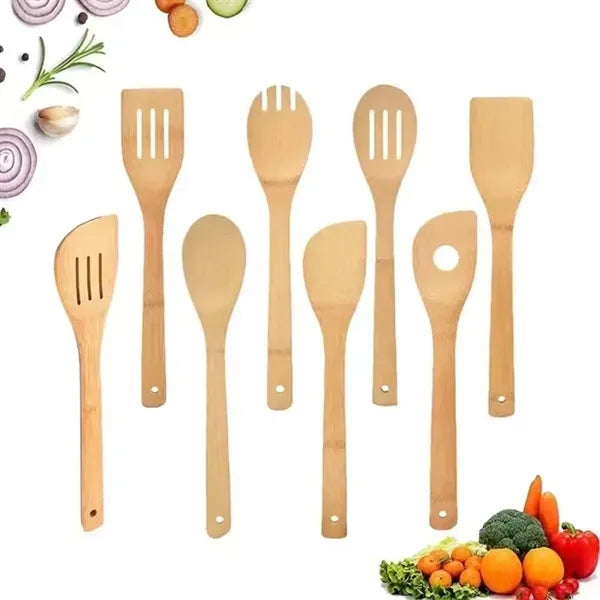 6 Pieces Bamboo Kitchen Utensil Set