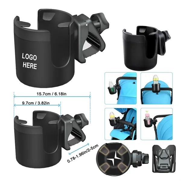 Elastic strap baby stroller cup holder
