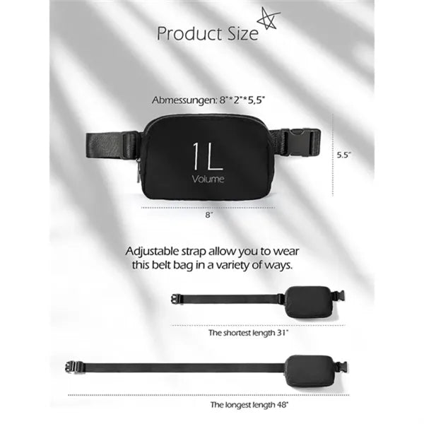 Unisex Mini Belt Bag With Adjustable Strap