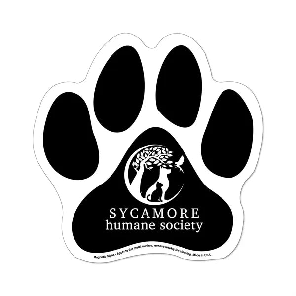 Paw Print 6" x 6" Magnetic Sign - Screen Print