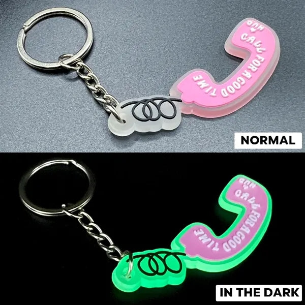 3.5" 2D Rubber / Soft PVC Key Tag Keychains