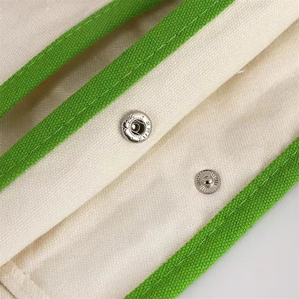 Canvas Tote Bag with an External Pocket