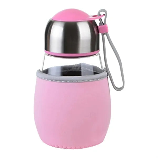 13.5 Oz. Glass Water Bottle W/ Neoprene Sleeve