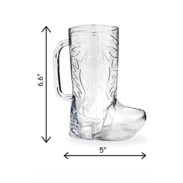 17oz. Western Boot Beer Clear PP Plastic Mug