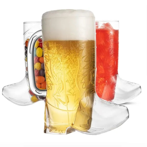 17oz. Western Boot Beer Clear PP Plastic Mug