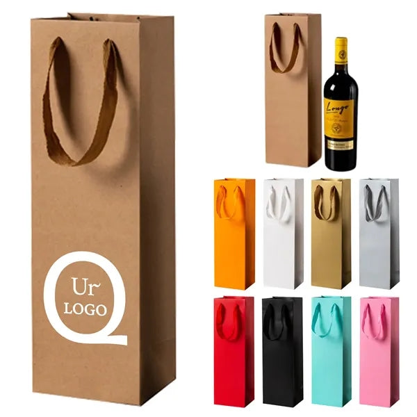 Kraft Paper Gift Tote Wine Bag