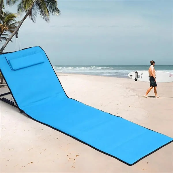 Foldable Lounge Beach Mat with Backrest and Pillow