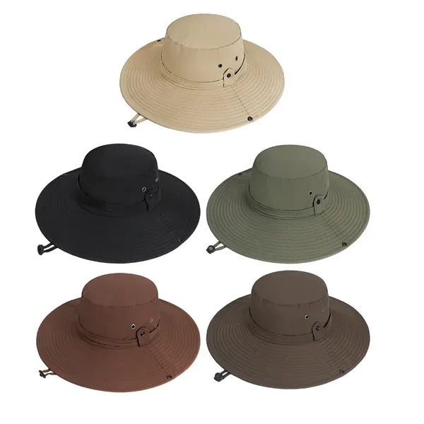 Outdoor Sun Hat with Adjustable Strap and Foldable Design