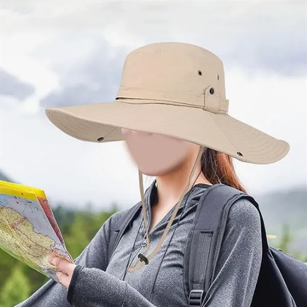 Outdoor Sun Hat with Adjustable Strap and Foldable Design