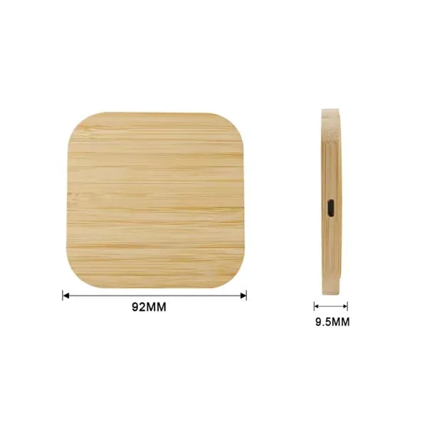 Eco Friendly Bamboo Wireless Charger with Dual USB Ports