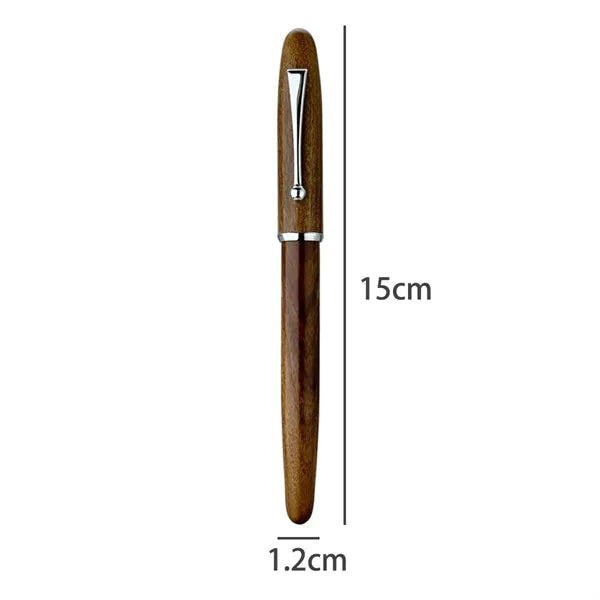 Wooden Fountain Pen w/ Metal Clip Custom Logo Executive Gift