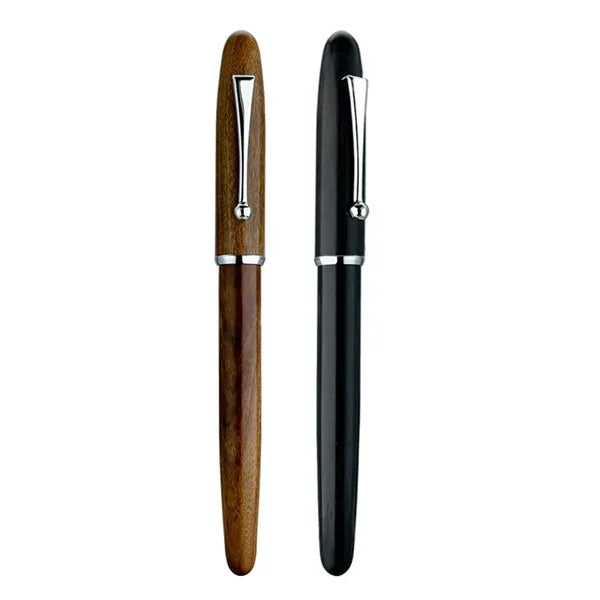 Wooden Fountain Pen w/ Metal Clip Custom Logo Executive Gift