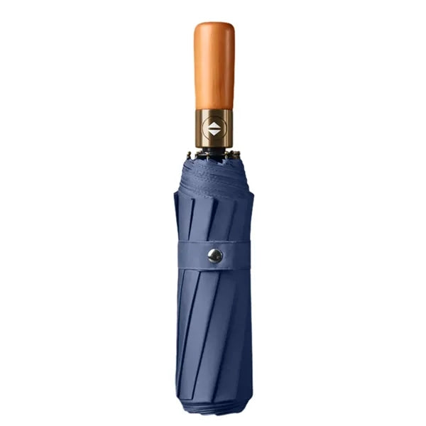 46 Inch Arc Foldable Umbrella with Wooden Handle
