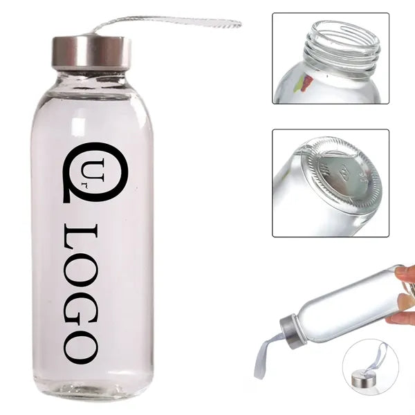 Transparent Glass Water Sport Bottle